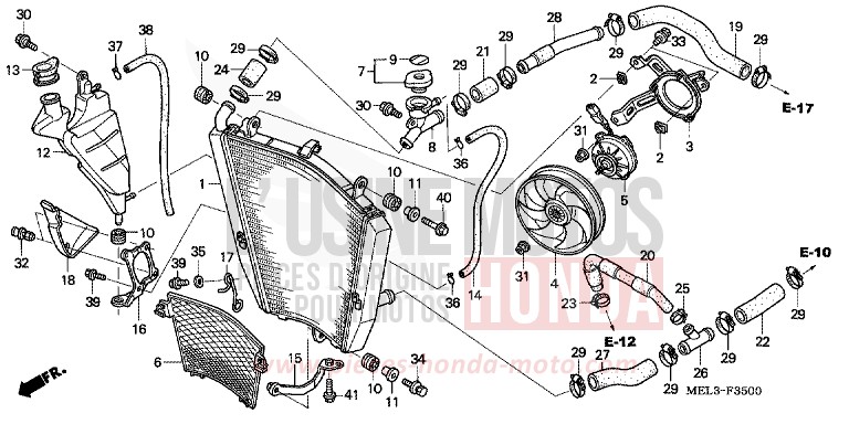 RADIATEUR (CBR1000RR4/5) de CBR1000RR "Fireblade" PEARL FADELESS WHITE (NH341KB) de 2004